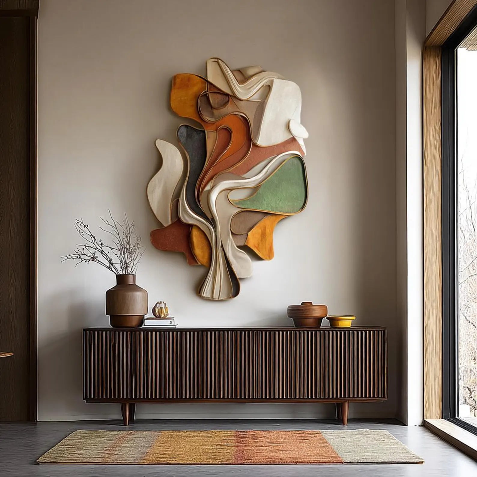 Abstract 3D relief wall art